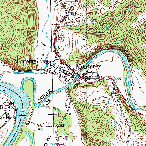 Topographic Map of Monterey Post Office (historical), KY