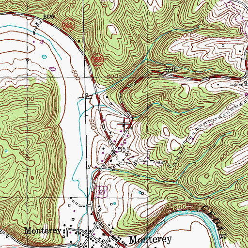 Topographic Map of Monterey School (historical), KY