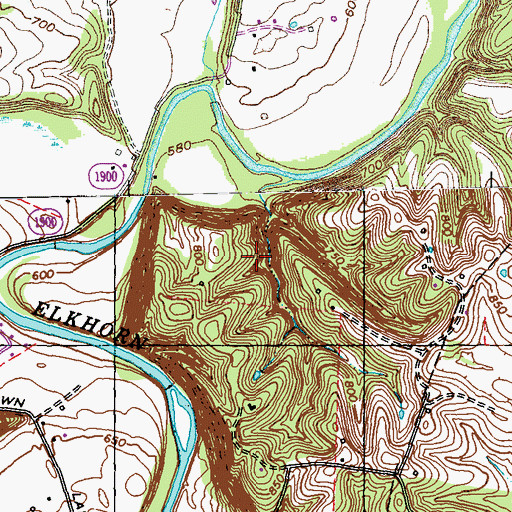 Topographic Map of New Post Office (historical), KY