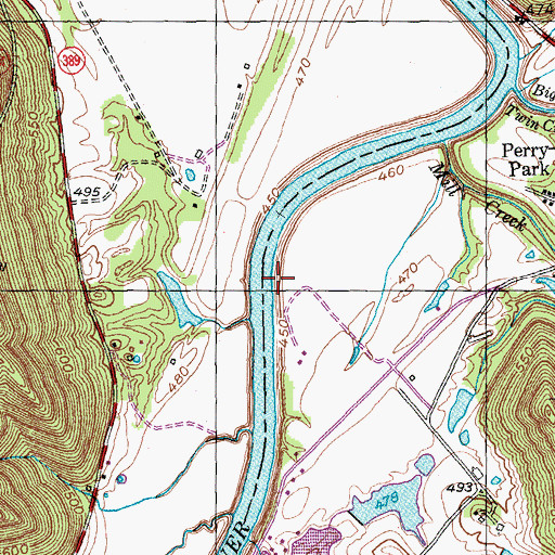 Topographic Map of Perrys Landing (historical), KY
