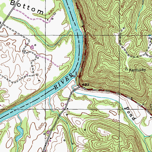 Topographic Map of Pond Branch Landing (historical), KY