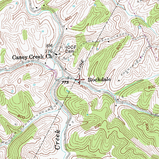 Topographic Map of Rockdale Post Office (historical), KY