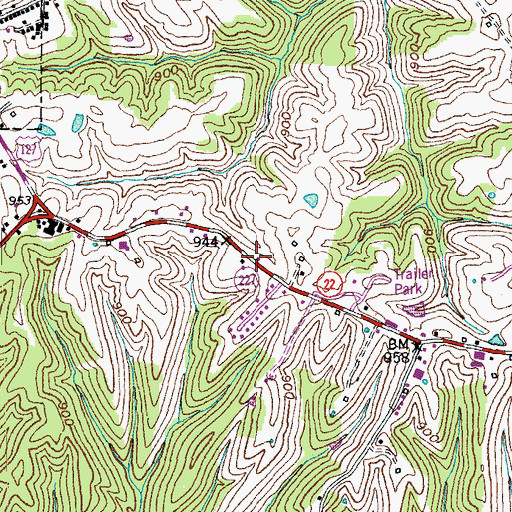 Topographic Map of Saint Edward Church (historical), KY