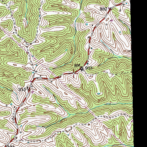 Topographic Map of School Number Eighty-Nine (historical), KY