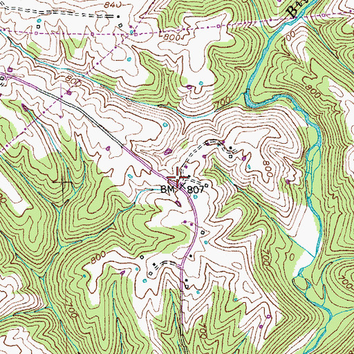 Topographic Map of School Number Fifty-Seven (historical), KY