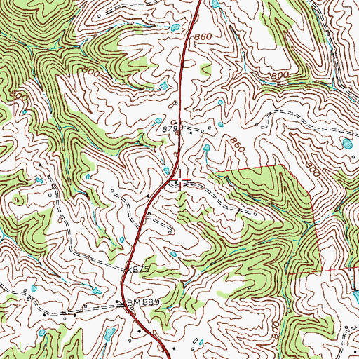 Topographic Map of School Number Forty-Four (historical), KY