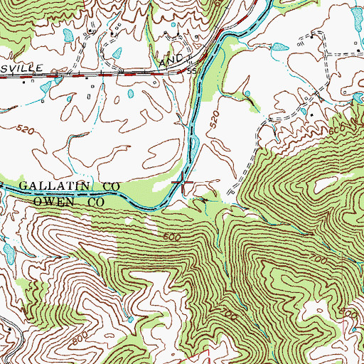 Topographic Map of Short Branch, KY
