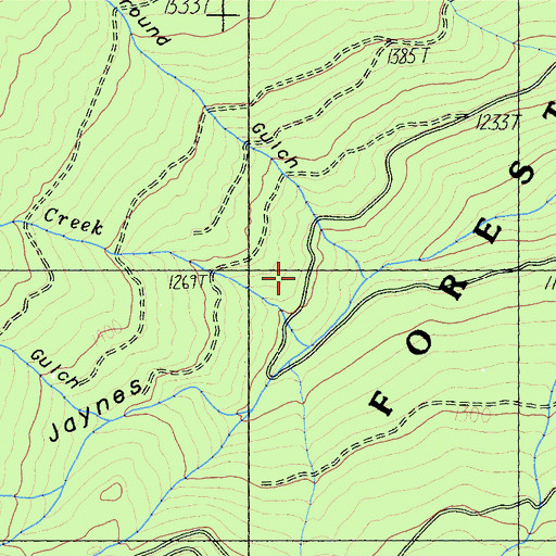 Topographic Map of Bearground Gulch, CA
