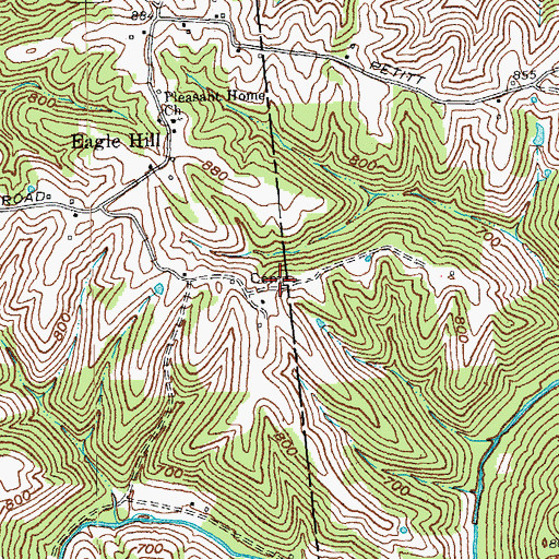 Topographic Map of Stewart Cemetery, KY