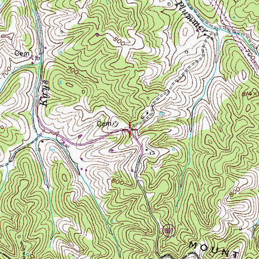 Topographic Map of Truesville (historical), KY