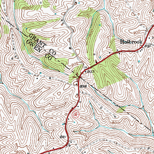 Topographic Map of Waldrop School (historical), KY