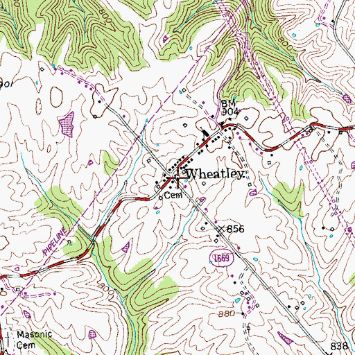 Topographic Map of Wheatley School (historical), KY