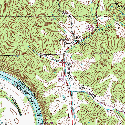 Topographic Map of Bradleyville (historical), KY