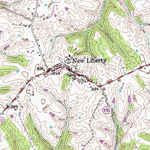 Topographic Map of Concord College (historical), KY