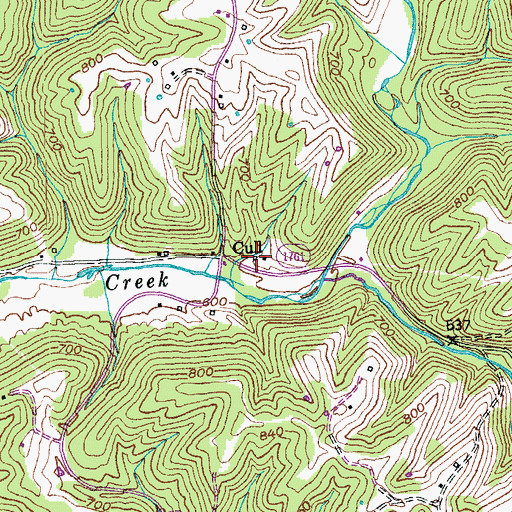 Topographic Map of Cull Post Office (historical), KY