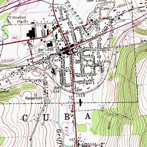 Topographic Map of South Street Historic District, NY