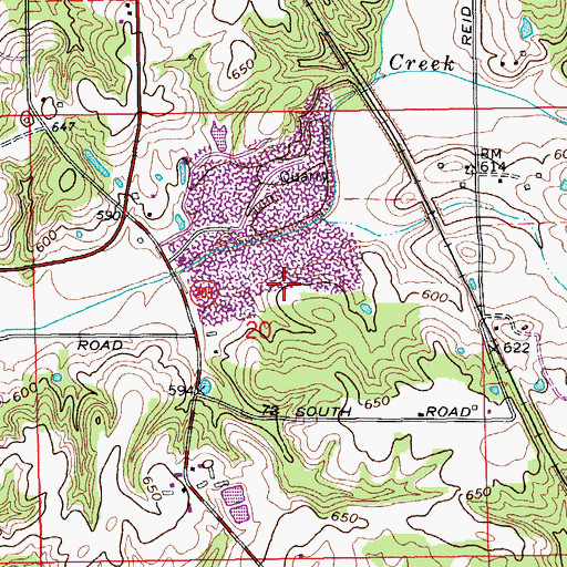 Topographic Map of Scott County Quarry, IN