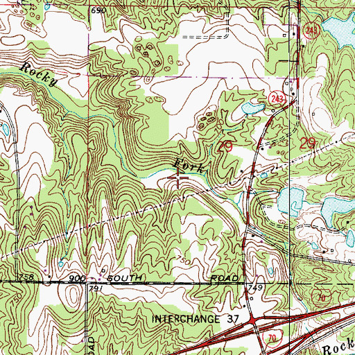 Topographic Map of Putnamville Quarry, IN