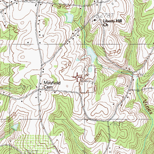 Topographic Map of Pelham Quarry, SC