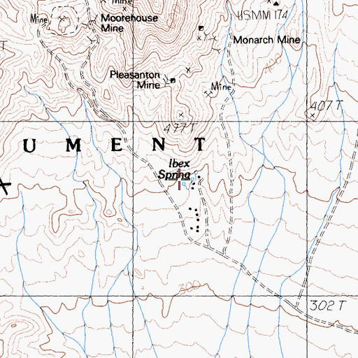 Topographic Map of Ibex Spring, CA