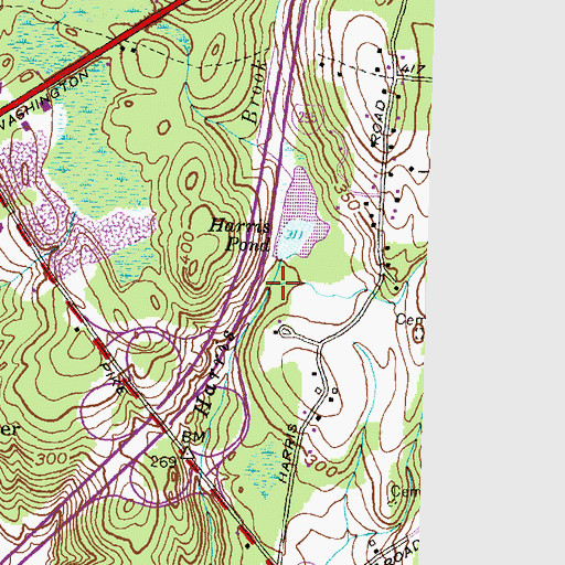 Topographic Map of Airport Creek, RI