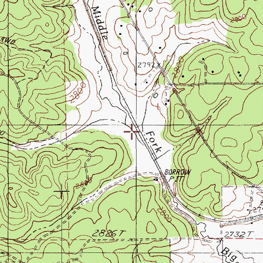 Topographic Map of Little Hawk Creek, ID