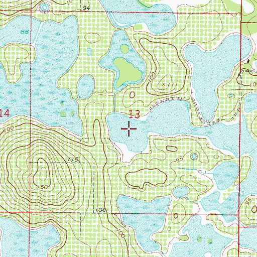 Topographic Map of Lake Monarch, FL