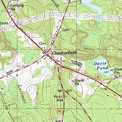 Topographic Map of Powers Ice Pond, CT