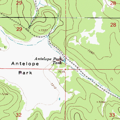 Topographic Map of Antelope Park Tank, AZ