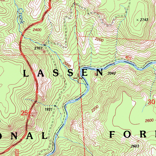 Topographic Map of Beaver Creek, CA