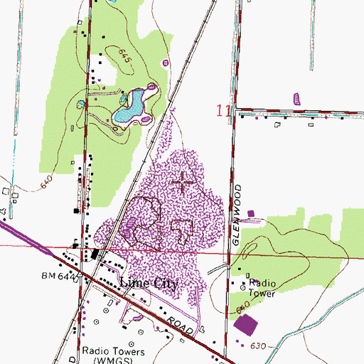 Topographic Map of Lime City Quarry, OH