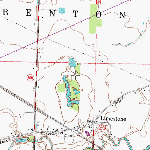 Topographic Map of Rocky Ridge Quarry, OH