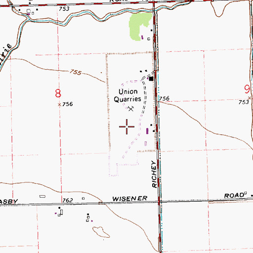 Topographic Map of Scott Quarry, OH