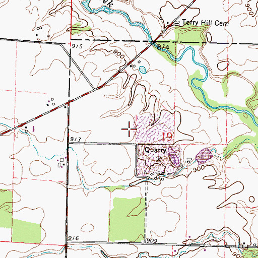 Topographic Map of Tri-County Quarry, OH