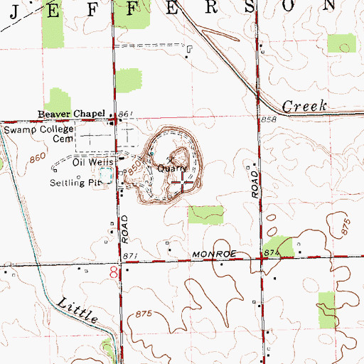 Topographic Map of Celina Quarry, OH