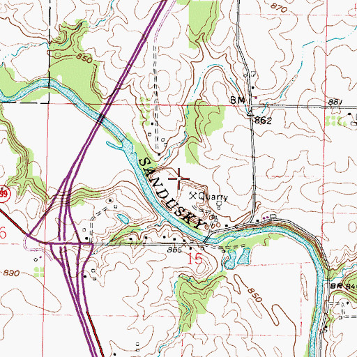 Topographic Map of McCarthy Stone Quarry, OH