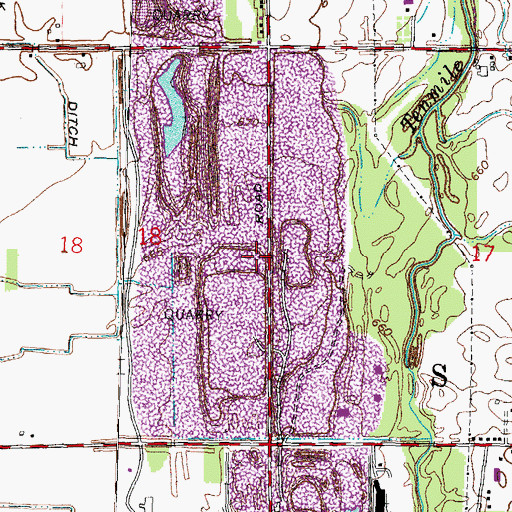 Topographic Map of Sylvania Quarry, OH