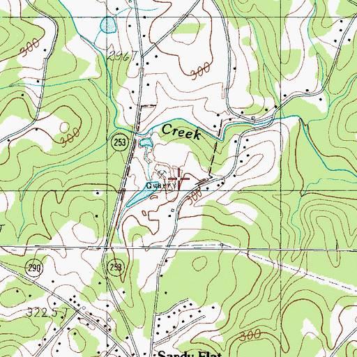 Topographic Map of Sandy Flat Quarry, SC