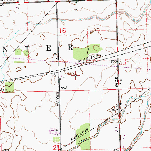 Topographic Map of Stoner Farms, OH