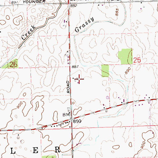 Topographic Map of Tobin Farms, OH