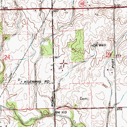 Topographic Map of Wendel Farms, OH