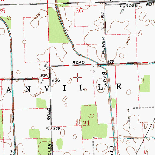Topographic Map of Hillandale Farms, OH