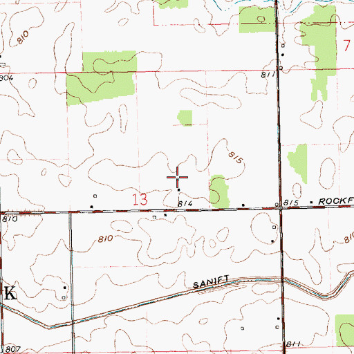 Topographic Map of Rogers Farms, OH