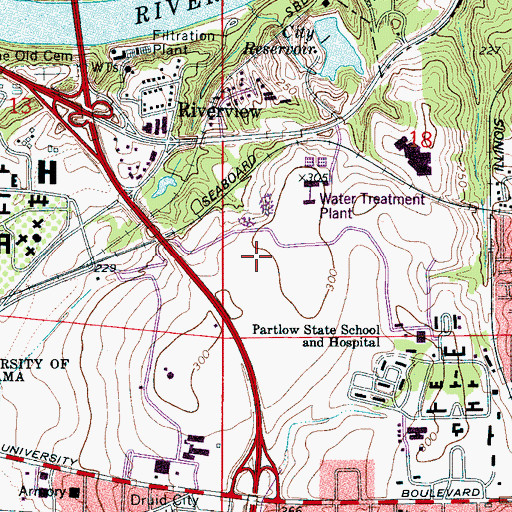 Topographic Map of Tuscaloosa Magnet School, AL