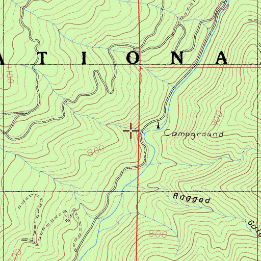 Topographic Map of Beaver Creek Campground, CA