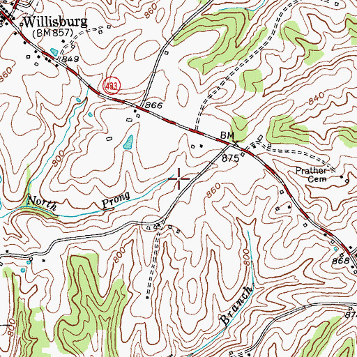 Topographic Map of Altamont Farm (historical), KY