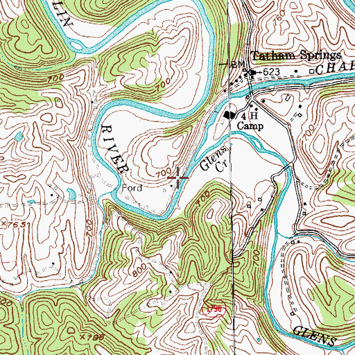 Topographic Map of Tatham Post Office (historical), KY