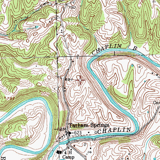 Topographic Map of Tatham Springs Hill, KY