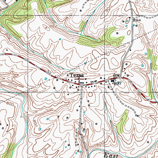 Topographic Map of Texas Post Office (historical), KY