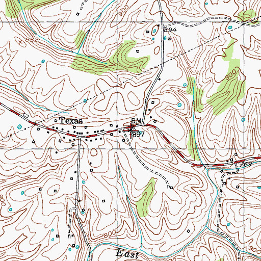 Topographic Map of Texas School (historical), KY